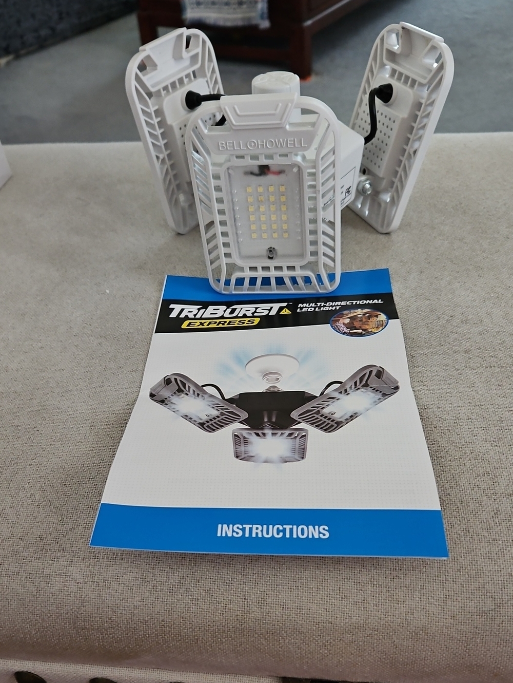 White Tri-Fold Multi-Directional LED Ceiling Light